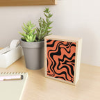 Retro Liquid Swirl Abstract Pattern in Black and Orange Mini Art Print Gallery Image 2