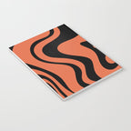 Retro Liquid Swirl Abstract Pattern in Black and Orange Notebook Gallery Image 3