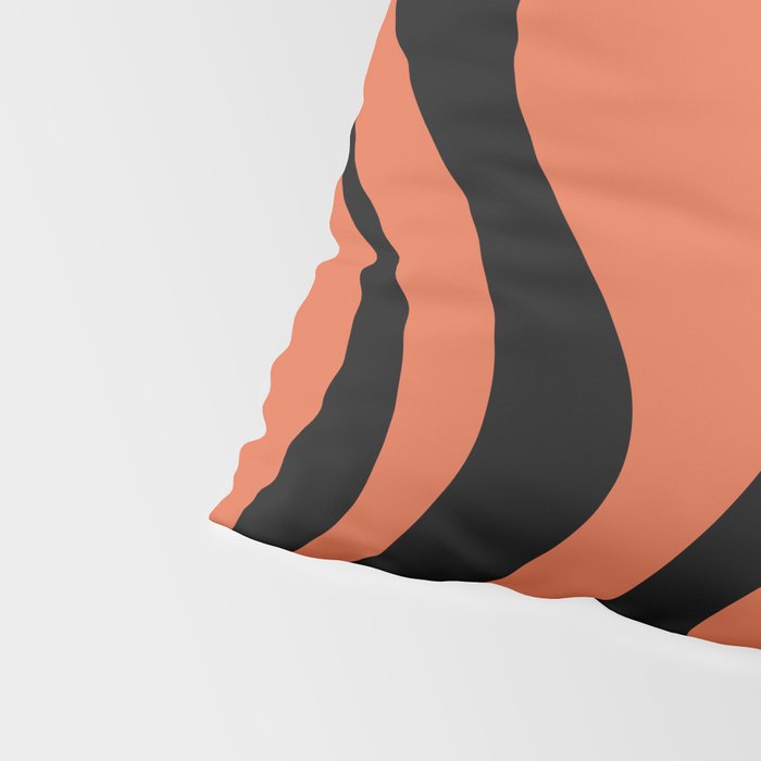 Retro Liquid Swirl Abstract Pattern in Black and Orange Pillow Sham Gallery Image 4