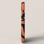 Retro Liquid Swirl Abstract Pattern in Black and Orange iPhone Case Gallery Image 2