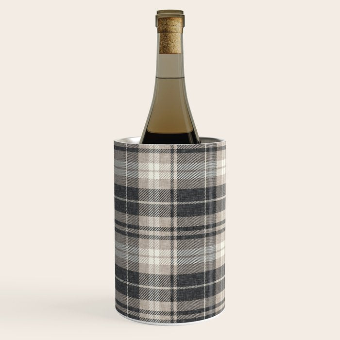 fall plaid - tan and charcoal Wine Chiller Gallery Image 3