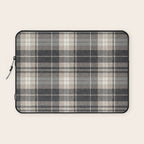 fall plaid - tan and charcoal Laptop Sleeve Gallery Image 1