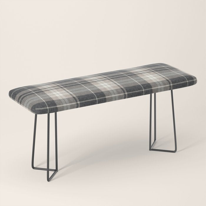 fall plaid - tan and charcoal Bench Gallery Image 1