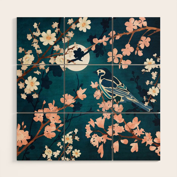 Midnight Blossom Wood Wall Art Gallery Image 1