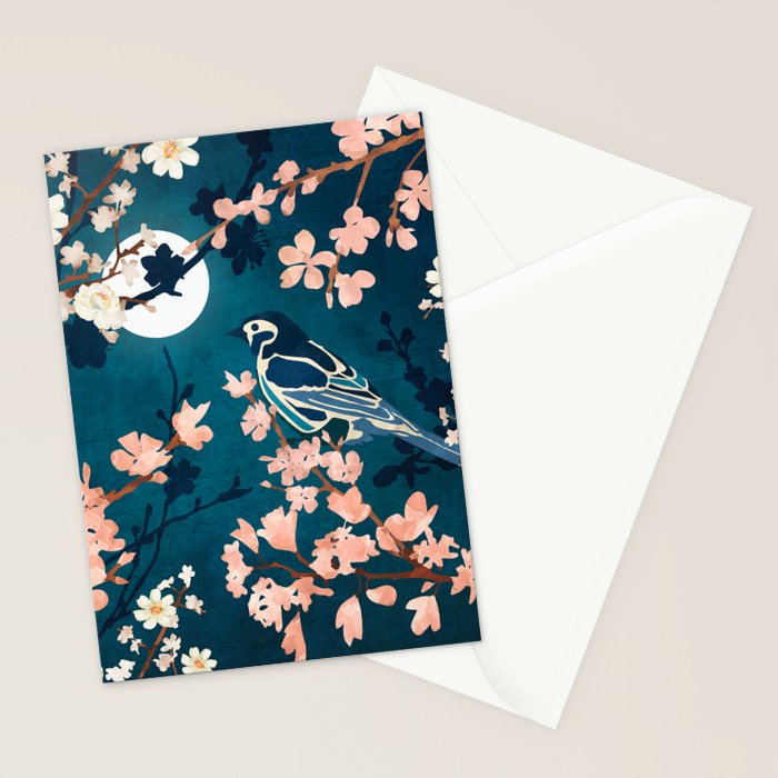 Midnight Blossom Stationery Card Gallery Image 2