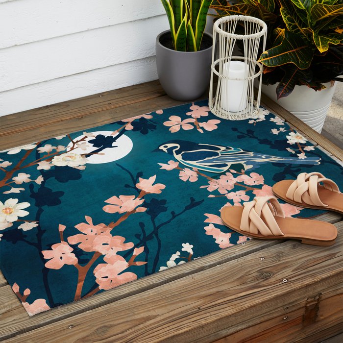 Midnight Blossom Outdoor Rug Gallery Image 2