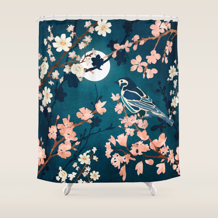 Midnight Blossom Shower Curtain Gallery Image 1