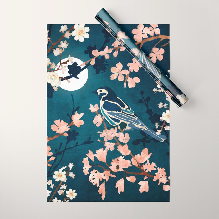 Midnight Blossom Wrapping Paper Gallery Image 1