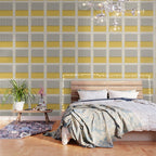 Yellow Lemon Square Stripes Mid Century Modern Minimalist Rothko Inspired Colourfield Stripes Wallpaper Gallery Image 3