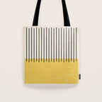 Yellow Lemon Square Stripes Mid Century Modern Minimalist Rothko Inspired Colourfield Stripes Tote Bag Gallery Image 1