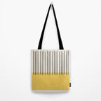 Yellow Lemon Square Stripes Mid Century Modern Minimalist Rothko Inspired Colourfield Stripes Tote Bag Gallery Image 2