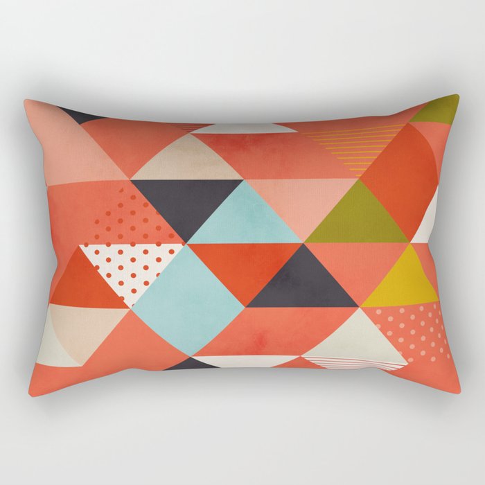 coral geometry Rectangular Pillow Gallery Image 2