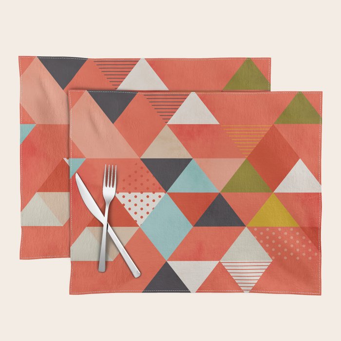 coral geometry Placemat Gallery Image 1
