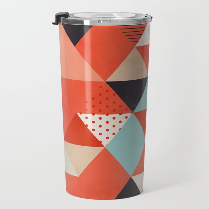 coral geometry Travel Mug Gallery Image 3