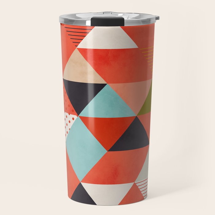 coral geometry Travel Mug Gallery Image 1