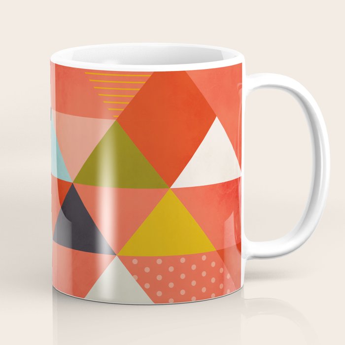 coral geometry Coffee Mug Gallery Image 1