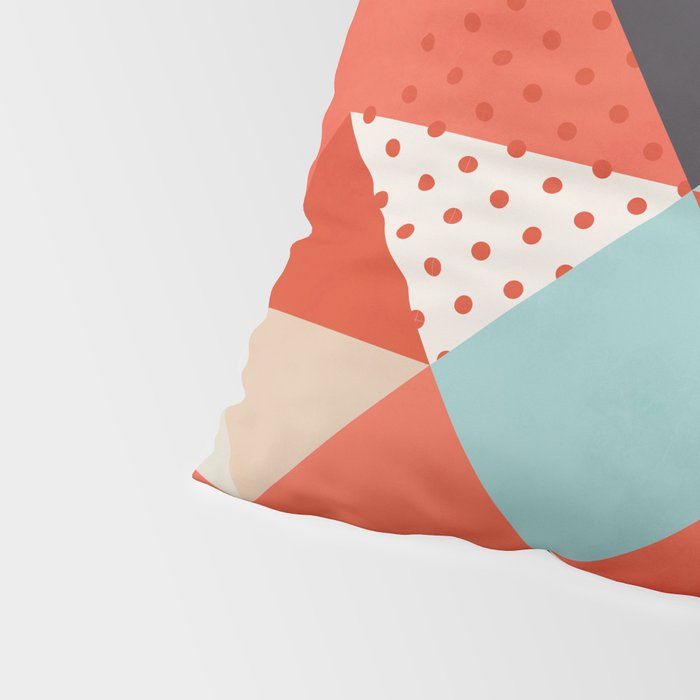 coral geometry Pillow Sham Gallery Image 4