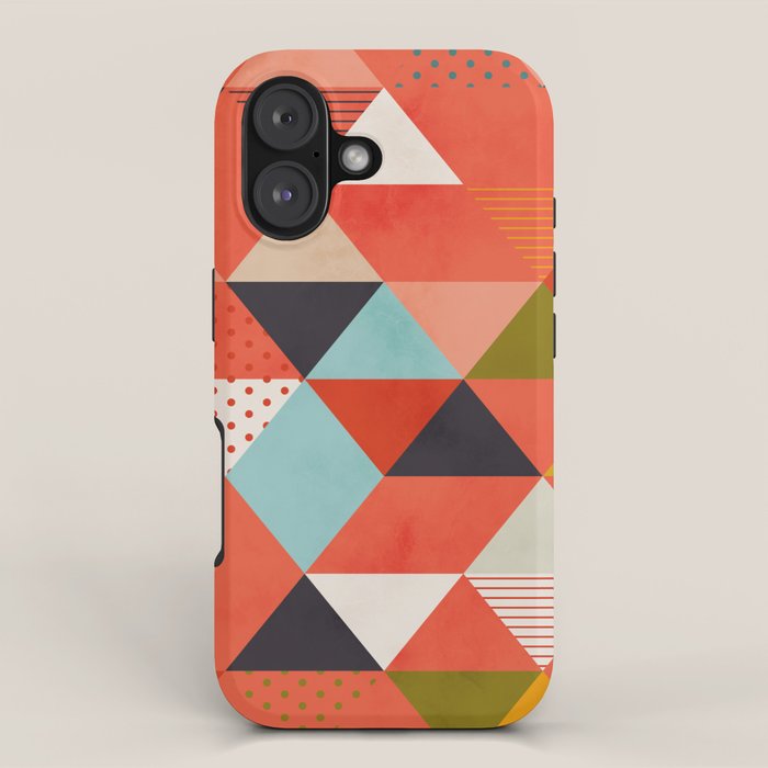 coral geometry iPhone Case Gallery Image 1