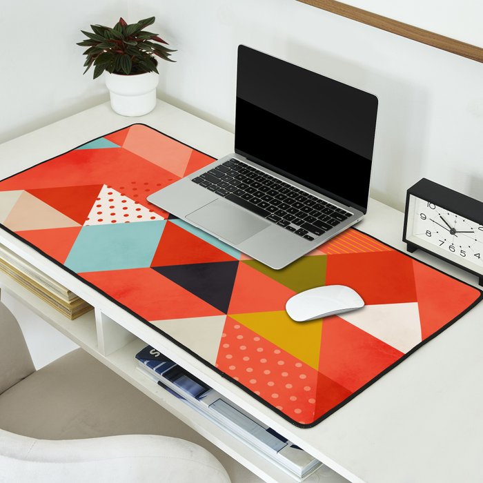coral geometry Desk Mat Gallery Image 2