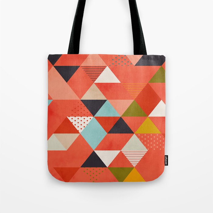 coral geometry Tote Bag Gallery Image 1