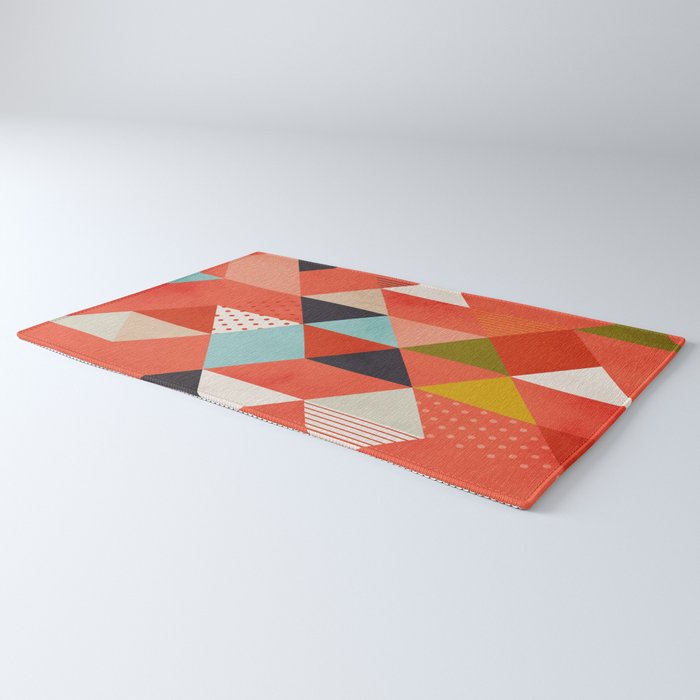 coral geometry Rug Gallery Image 3