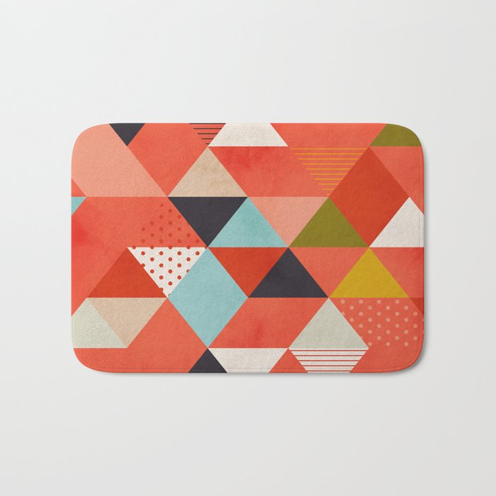 coral geometry Bath Mat Gallery Image 1