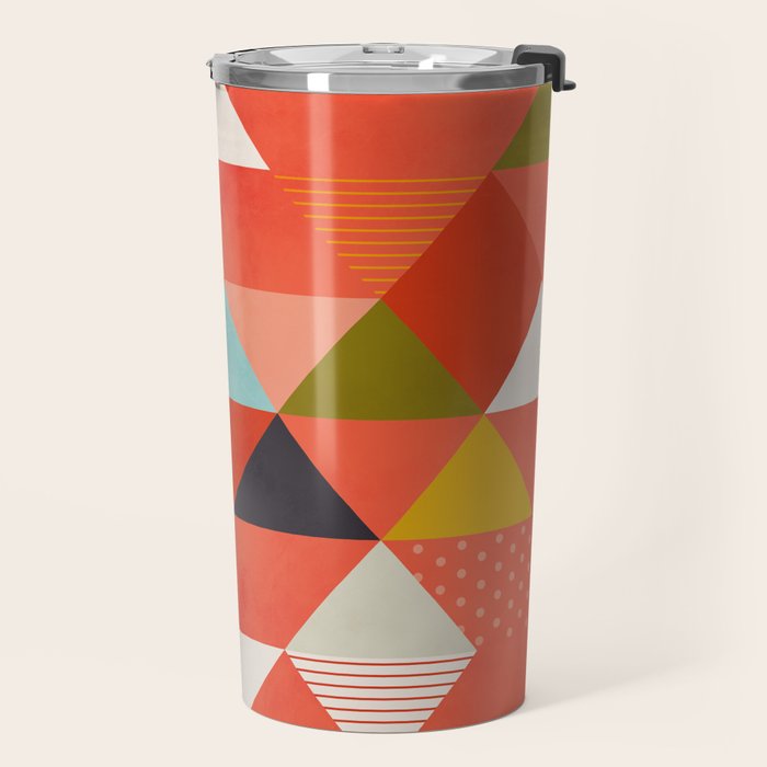 coral geometry Travel Mug Gallery Image 2