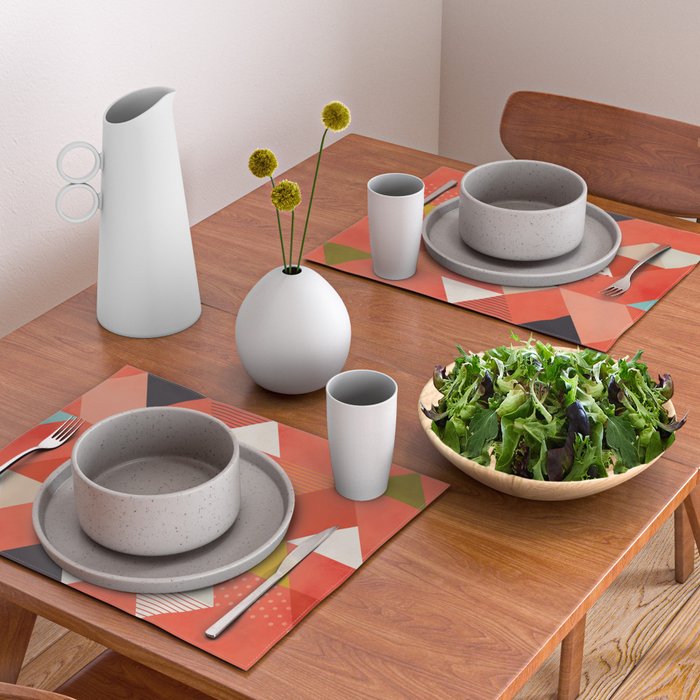 coral geometry Placemat Gallery Image 2
