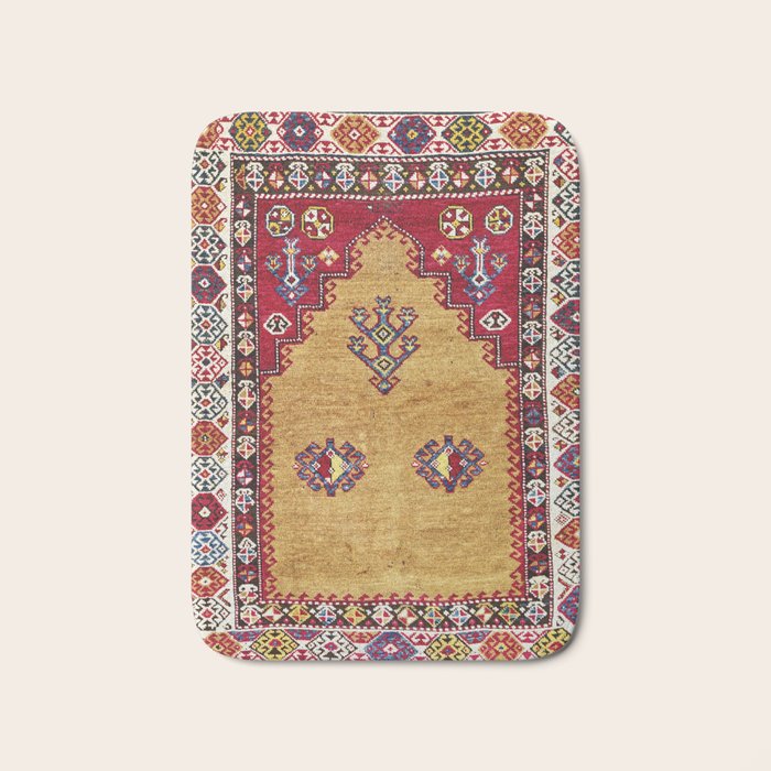 Kurdish East Anatolian Prayer Rug Print Bath Mat Gallery Image 1