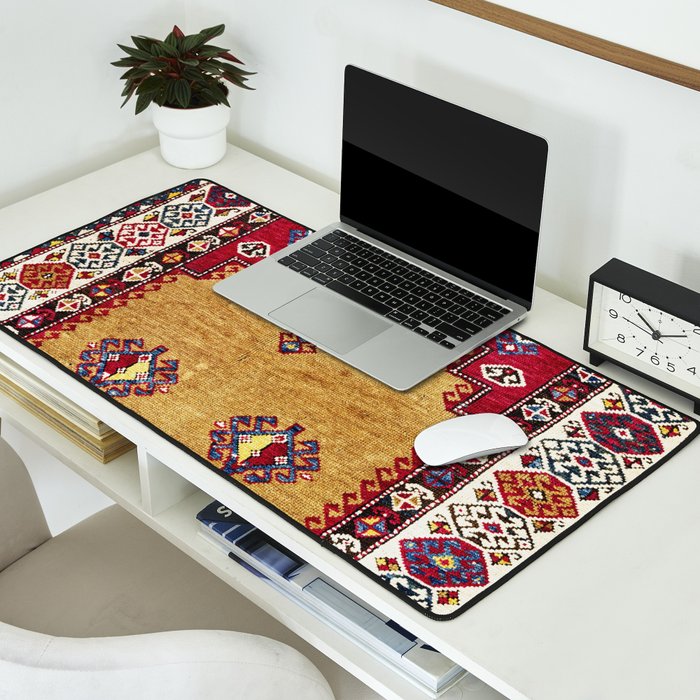 Kurdish East Anatolian Prayer Rug Print Desk Mat Gallery Image 2