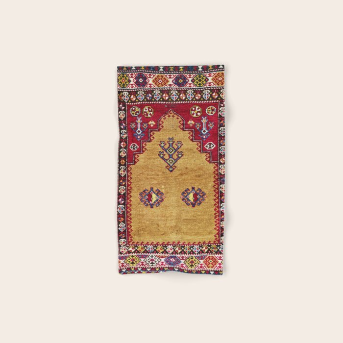 Kurdish East Anatolian Prayer Rug Print Bath Towel Gallery Image 1