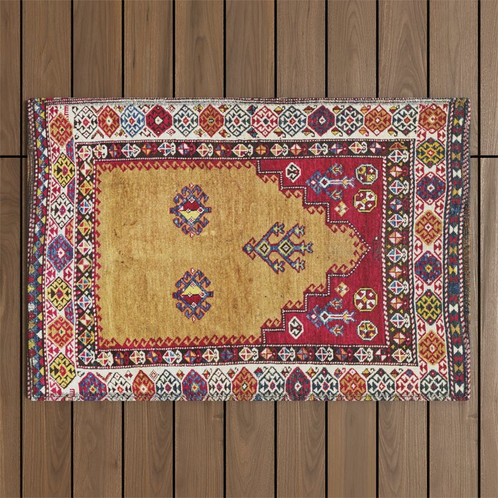 Kurdish East Anatolian Prayer Rug Print Outdoor Rug Gallery Image 1