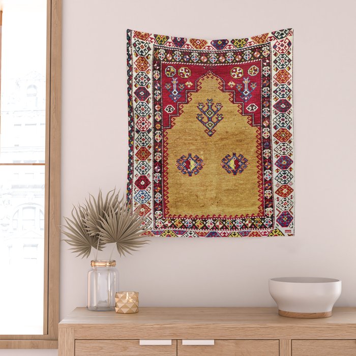 Kurdish East Anatolian Prayer Rug Print Wall Tapestry Gallery Image 2