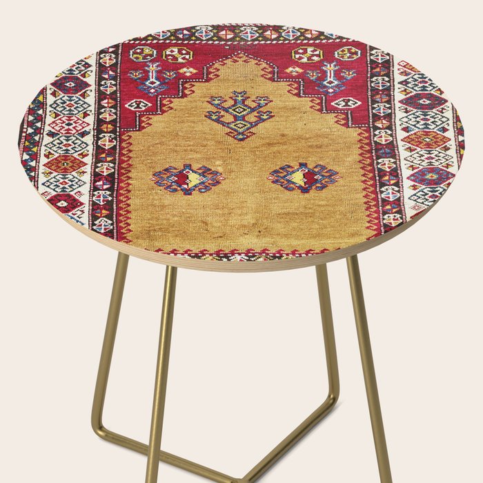 Kurdish East Anatolian Prayer Rug Print Side Table Gallery Image 2