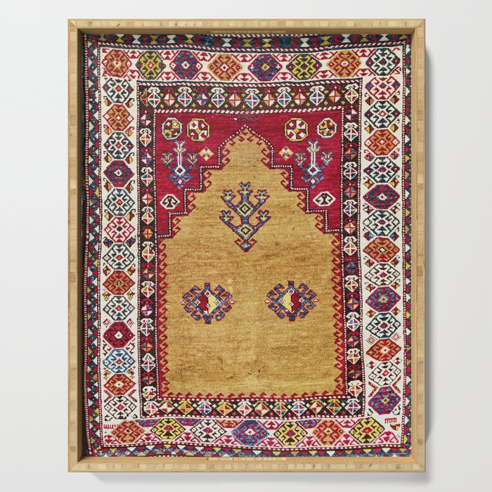 Kurdish East Anatolian Prayer Rug Print Serving Tray Gallery Image 1