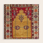 Kurdish East Anatolian Prayer Rug Print Wood Wall Art Gallery Image 1
