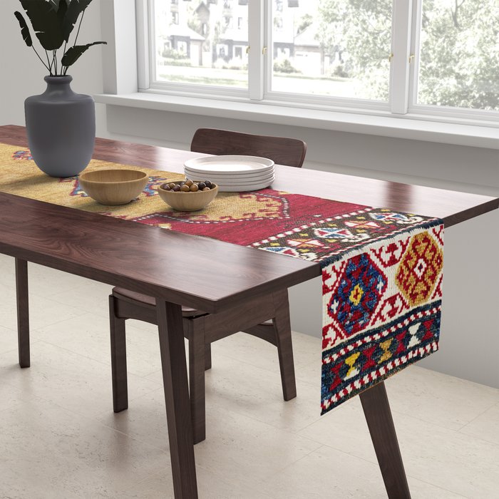 Kurdish East Anatolian Prayer Rug Print Table Runner Gallery Image 2