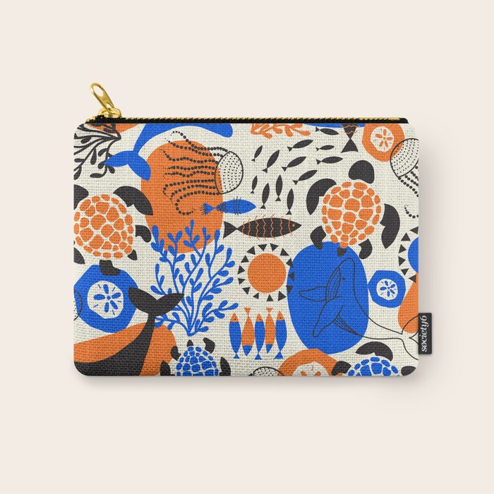 Ocean Love Whale Underwater Abstract Pattern #oceanlove #oceanpattern #oceanlife #savetheocean Carry All Pouch Gallery Image 1