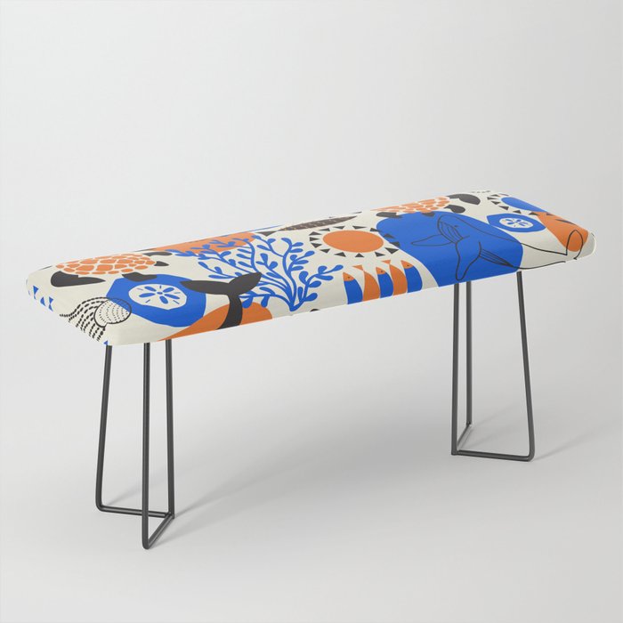 Ocean Love Whale Underwater Abstract Pattern #oceanlove #oceanpattern #oceanlife #savetheocean Bench Gallery Image 1