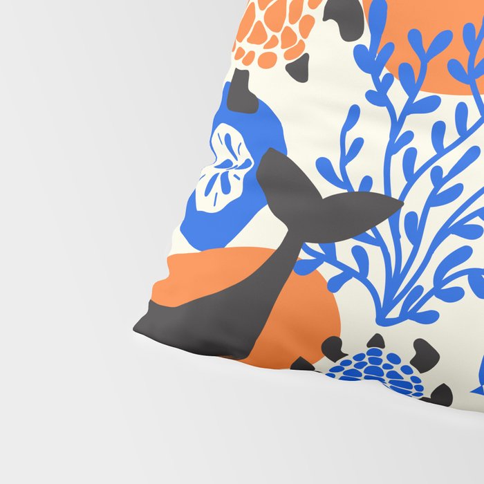 Ocean Love Whale Underwater Abstract Pattern #oceanlove #oceanpattern #oceanlife #savetheocean Pillow Sham Gallery Image 4