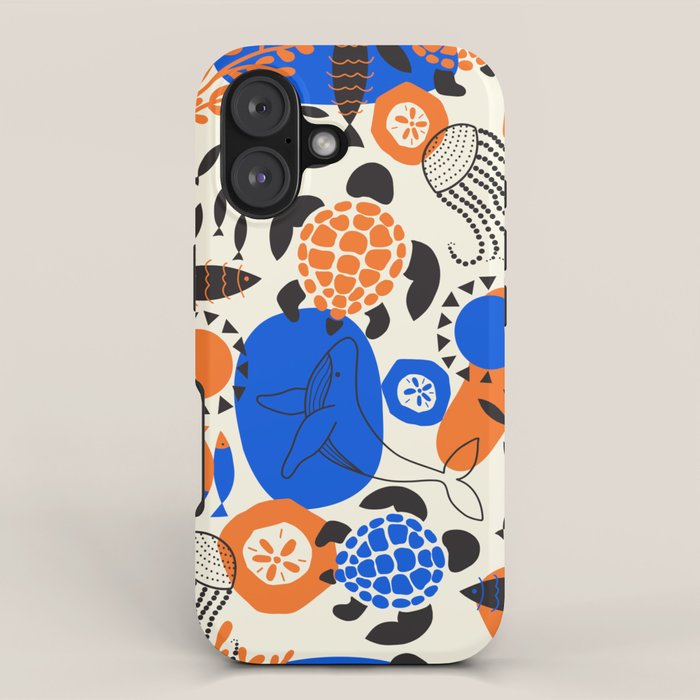 Ocean Love Whale Underwater Abstract Pattern #oceanlove #oceanpattern #oceanlife #savetheocean iPhone Case Gallery Image 1