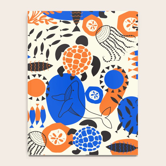 Ocean Love Whale Underwater Abstract Pattern #oceanlove #oceanpattern #oceanlife #savetheocean Notebook Gallery Image 4