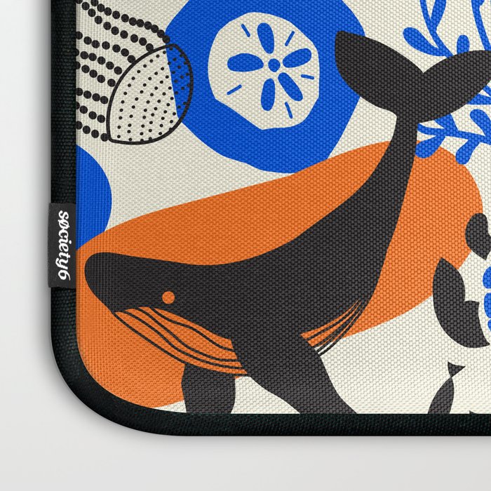 Ocean Love Whale Underwater Abstract Pattern #oceanlove #oceanpattern #oceanlife #savetheocean Laptop Sleeve Gallery Image 3
