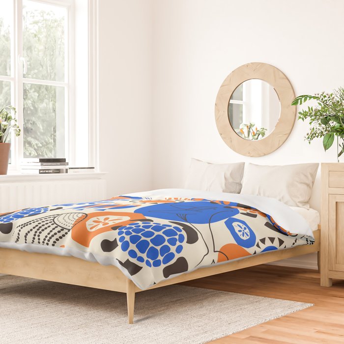 Ocean Love Whale Underwater Abstract Pattern #oceanlove #oceanpattern #oceanlife #savetheocean Duvet Cover Gallery Image 2