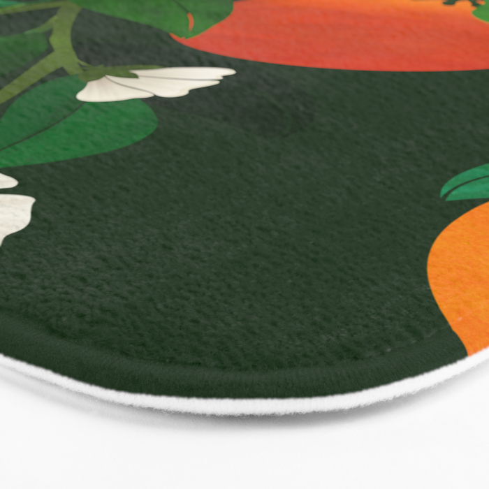 Oranges and Blossoms Botanical Illustration Bath Mat Gallery Image 3