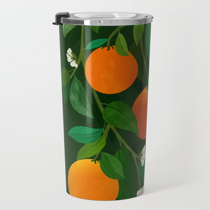 Oranges and Blossoms Botanical Illustration Travel Mug Gallery Image 3