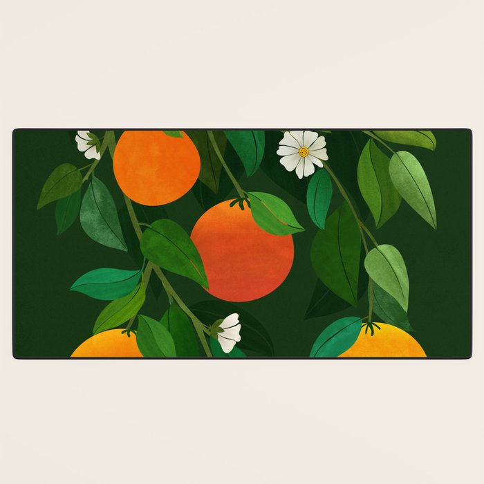 Oranges and Blossoms Botanical Illustration Desk Mat Gallery Image 3