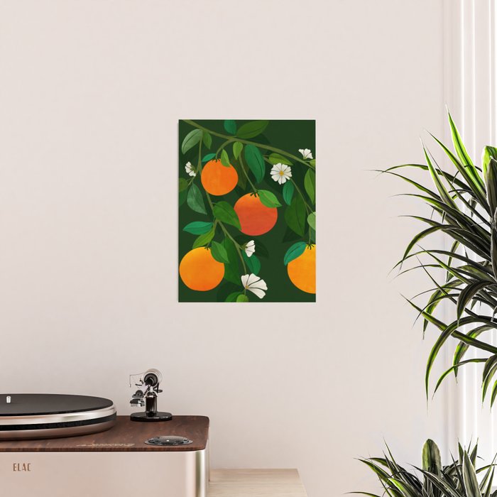 Oranges and Blossoms Botanical Illustration Poster Gallery Image 2
