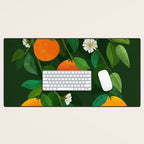 Oranges and Blossoms Botanical Illustration Desk Mat Gallery Image 1