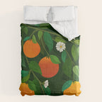 Oranges and Blossoms Botanical Illustration Comforter Gallery Image 6